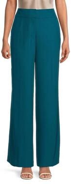 Calvin Klein Women's High-Rise Wide-Leg Pant in Cypress Blue